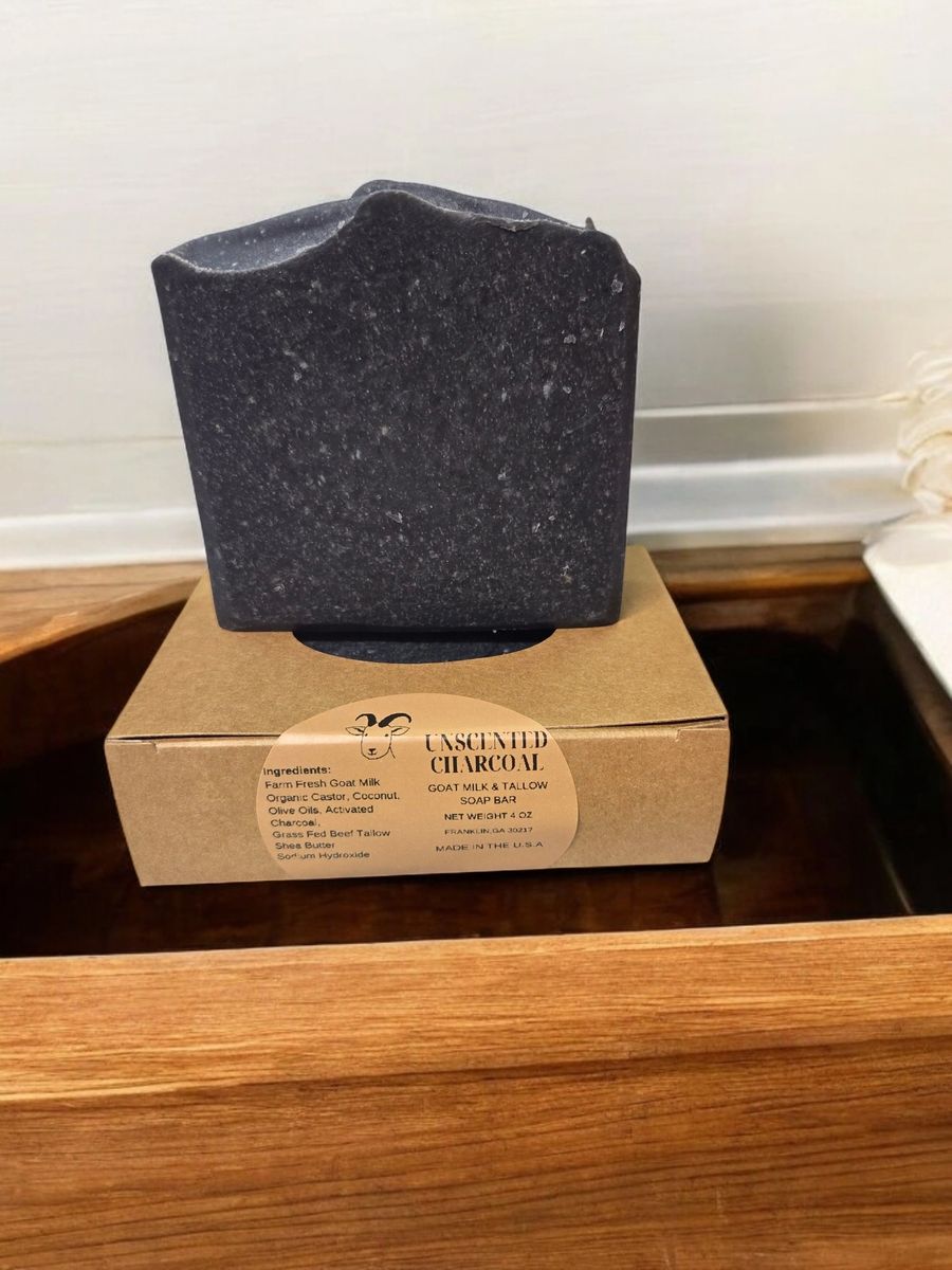 Charcoal Unscented Tallow & Goats Milk Soap